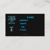 Erste Spezialeinheiten Gruppe vets iraq Visitenkar Visitenkarte (Rückseite)