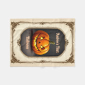 Erste Spooky Halloween Pumpkin Personalize Name Fleecedecke (Vorderseite (Horizontal))