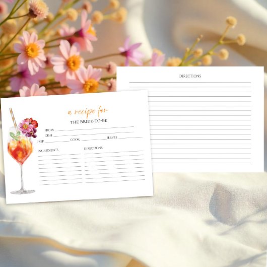 Erste Spritz Floral Brautparty Rezept Cards Einladung