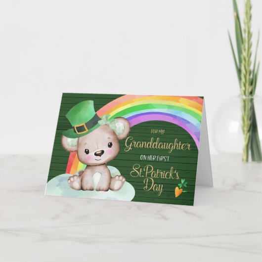Erste St. Patrick's Day Card für Großtochter Karte (Vorderseite)