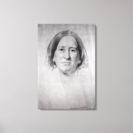 Erste Studie für das Portrait von George Eliot Leinwanddruck (Vorderseite)