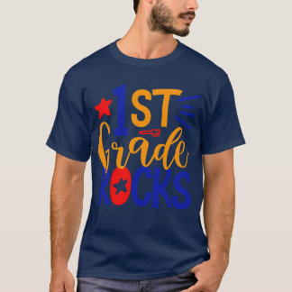 Erste Stufe des Teams Hallo 1. Klasse Rocks zurück T-Shirt