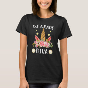 Erste Stufe Diva Erster Schultag Einhornmagie T-Shirt