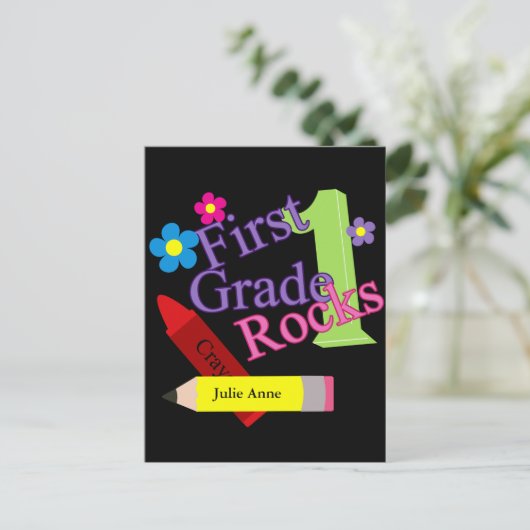 Erste Stufe für Mädchen Postkarte (Stehend Vorderseite)