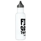 Erste Stufe Lehrer Schwarzer Text benutzerdefinier Edelstahlflasche (Links)