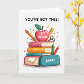 Erste Stufe Sie haben diese Bücher personalisiert Karte (Gelbe Blume)