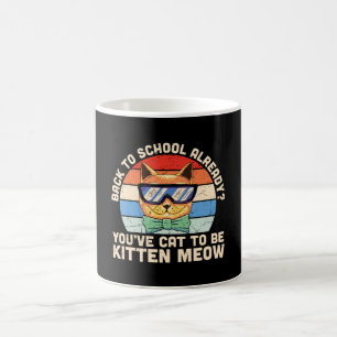 Erste Stufe zurück zum Schullehrer Kid Cat Kitten Kaffeetasse