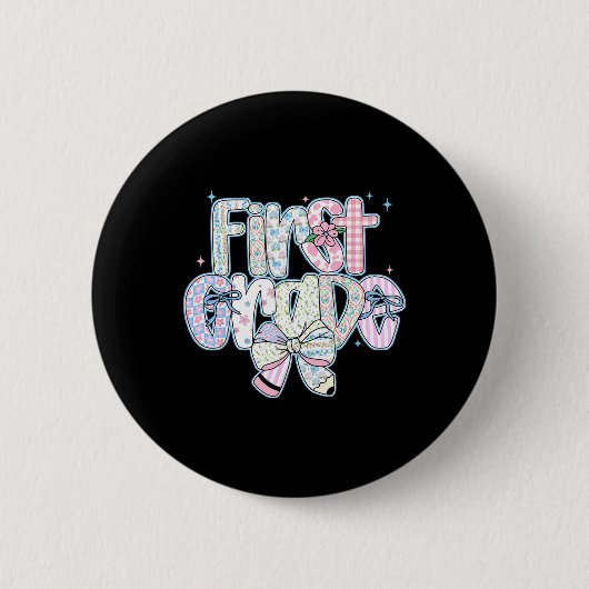 Erste Stufe zurück zur Schule Coquette Preppy Penc Button (Vorderseite)