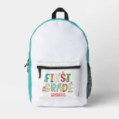 Erste Stufe zurück zur Schule Personalisiert Bedruckter Rucksack (Vorderseite)