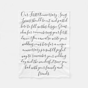 Erste Tanzmusik Texte Jubiläum Geschenk Stimmen 2 Fleecedecke