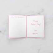 Erste. Tochter des Vaters Falten Gruß Ca.rd. Karte (Innenseite)