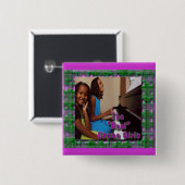ERSTE TÖCHTER: SASHA U. MALIA OBAMA MÄDCHEN BUTTON (Vorne & Hinten)