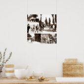 Erste Tour de France 1903 Start bis Ende Collage Poster (Küche)