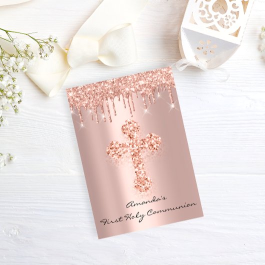 Erste Tropfen der Heiligen Kommunion Rose Christli Einladung