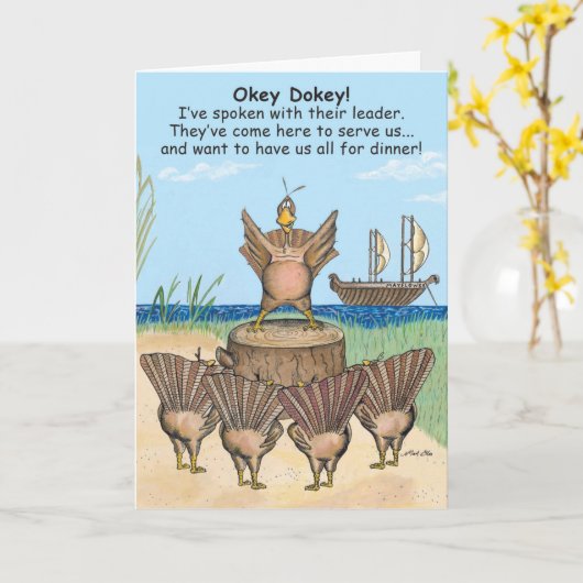 Erste Truthühner-Erntedank Karte (Gelbe Blume)