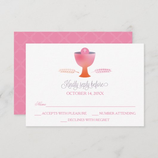 Erste UAWG-Antwort-Karte der heiligen Kommunion - RSVP Karte (Vorne/Hinten)