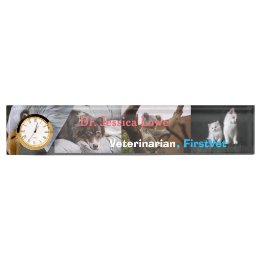Erste und beste tierärztliche Betreuung - Acryl Namensplakette (Vorderseite)