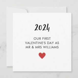 Erste Valentine Verheiratet als Mr. und Mrs. Card Karte