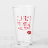 ERSTE VALENTINES ALS HERR UND FRAU LOVE KISS GLAS (Vorderseite)