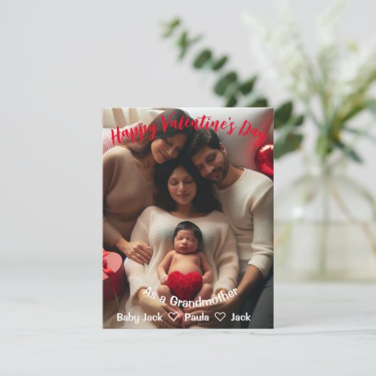 Erste Valentinstag Großmutter | Benutzerdefinierte (Stehend Vorderseite)