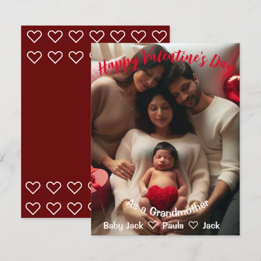 Erste Valentinstag Großmutter | Benutzerdefinierte (Vorne/Hinten)