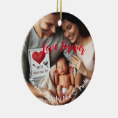 Erste Valentinstag zusammen | Benutzerdefiniertes Keramik Ornament (Rechts)