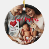 Erste Valentinstag zusammen | Benutzerdefiniertes Keramik Ornament (Hinten)