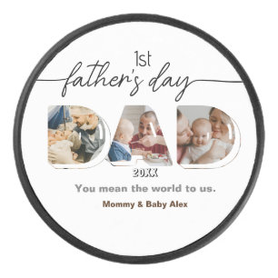 Erste Vatertag 3 Fotos Collage Eishockey Puck