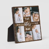 Erste Vatertag 6 Wood Foto Collage Fotoplatte (Vorderseite)