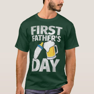 Erste Vatertag Beer Baby Flasche Papa 2022 Vater T-Shirt
