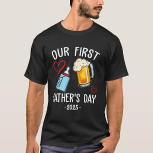 Erste Vatertag Beer Baby Flasche Papa 2025 Da T-Shirt