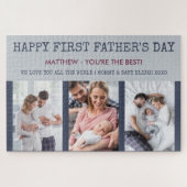 Erste Vatertag benutzerdefinierte Meldung und 3 Fo Puzzle (Horizontal)