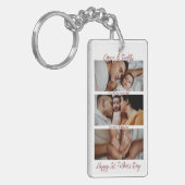 Erste Vatertag Custom Foto Collage New Daddy Schlüsselanhänger (Vorderseite links)