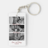 Erste Vatertag Custom Foto Collage New Daddy Schlüsselanhänger (Rückseite)