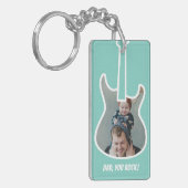 Erste Vatertag Custom Foto Cool Guitar Vater Schlüsselanhänger (Vorderseite links)