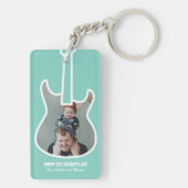 Erste Vatertag Custom Foto Cool Guitar Vater Schlüsselanhänger (Rückseite)