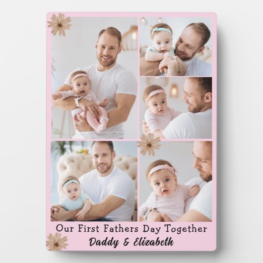 Erste Vatertag Foto Collage Fotoplatte (Vorderseite)