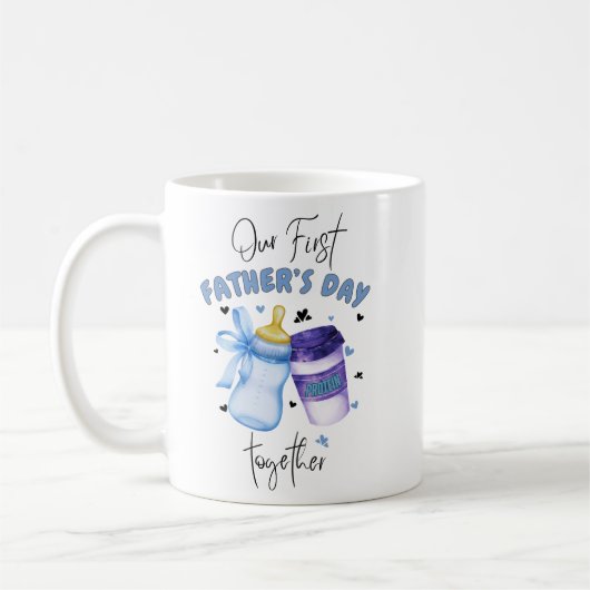 Erste Vatertag - Matching Outfit / Blau Kaffeetasse (Links)