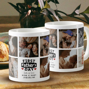 Erste Vatertag Moderne Fotocollage Achtung Kaffeetasse