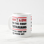 Erste Vegetarier Funny Mug oder Reisemugge Kaffeetasse (Vorderseite Links)