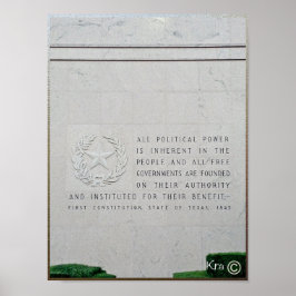 Erste Verfassung, Staat von Texas, 1845 QUOTE Poster