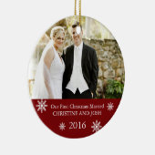 Erste Verheiratet II ı Anpassbare Weihnachtsschmuc Keramik Ornament (Rechts)