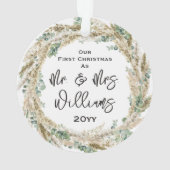Erste Verheiratete Weihnachten als Herr & Mrs. 1. Ornament (Rückseite)