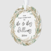 Erste Verheiratete Weihnachten als Herr & Mrs. 1. Ornament (Vorderseite)