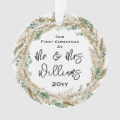 Erste Verheiratete Weihnachten als Herr & Mrs. 1. Ornament (Vorderseite)