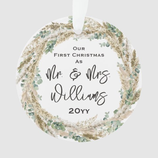 Erste Verheiratete Weihnachten als Herr & Mrs. 1. Ornament (Vorderseite)