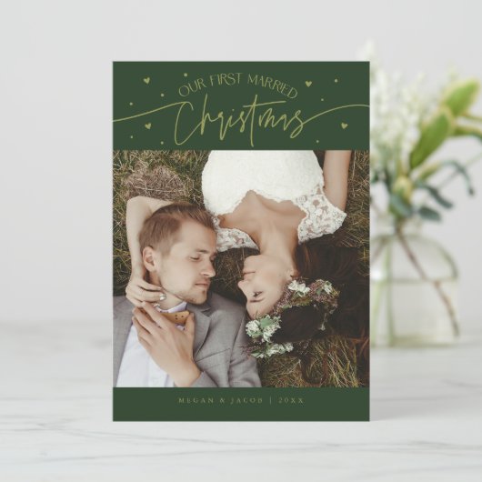 Erste Verheiratete Weihnachten Neuvermähltes Foto (Stehend Vorderseite)
