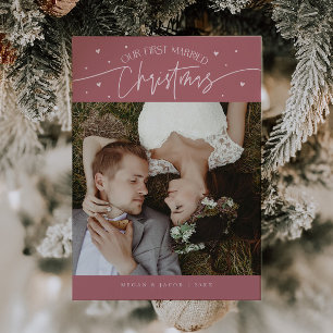 Erste Verheiratete Weihnachten Neuvermähltes Foto