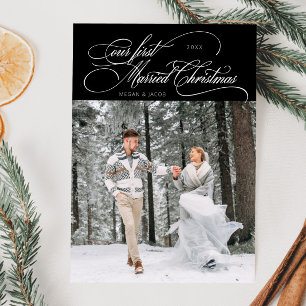 Erste Verheiratete Weihnachten Neuvermähltes Foto 