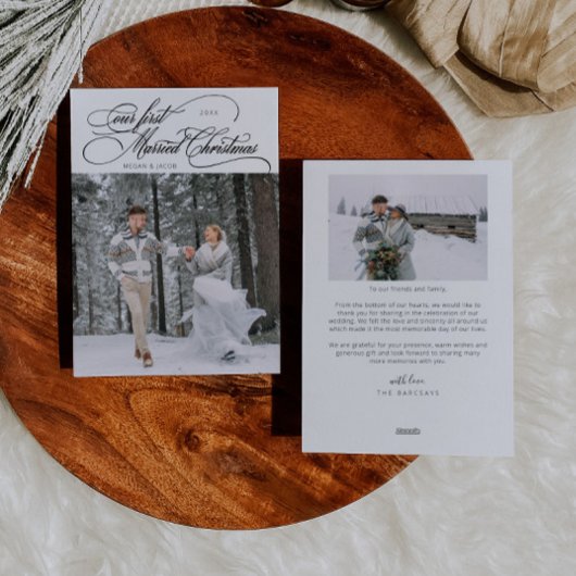 Erste Verheiratete Weihnachten Neuvermähltes Foto